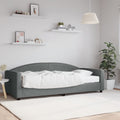 vidaXL Sofa z materacem do spania, ciemnoszara, 90x200 cm, tkanina