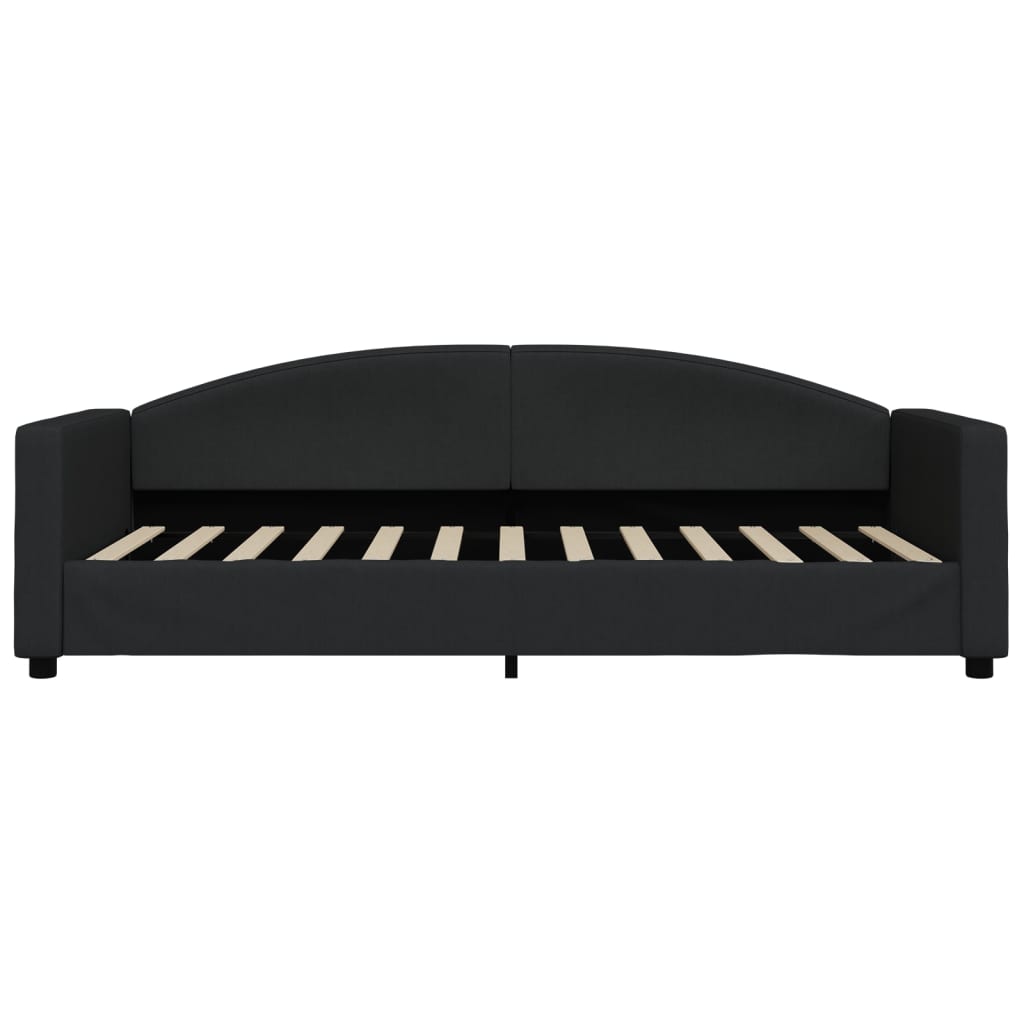 vidaXL Sofa z materacem do spania, czarna, 90x200 cm, tkanina
