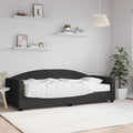 vidaXL Sofa z materacem do spania, czarna, 90x200 cm, tkanina