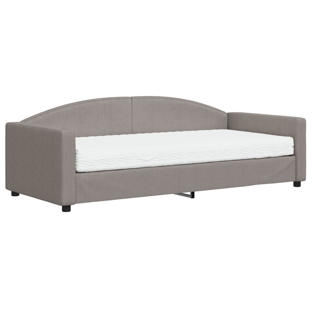 vidaXL Sofa z materacem do spania, kolor taupe, 90x200 cm, tkanina