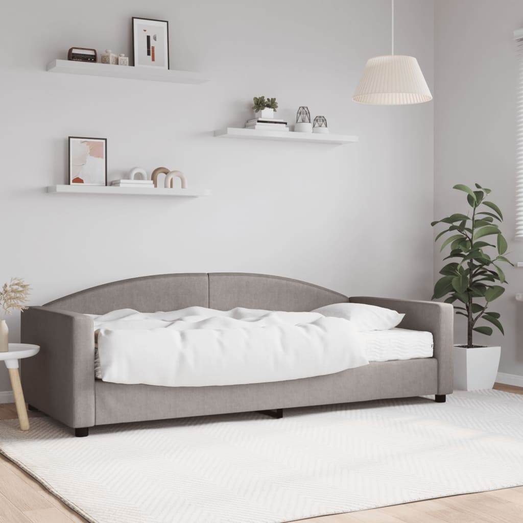 vidaXL Sofa z materacem do spania, kolor taupe, 90x200 cm, tkanina