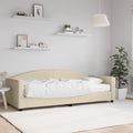 vidaXL Sofa z materacem do spania, kremowa, 90x200 cm, tkanina