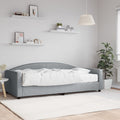 vidaXL Sofa z materacem do spania, jasnoszara, 100x200 cm, tkanina