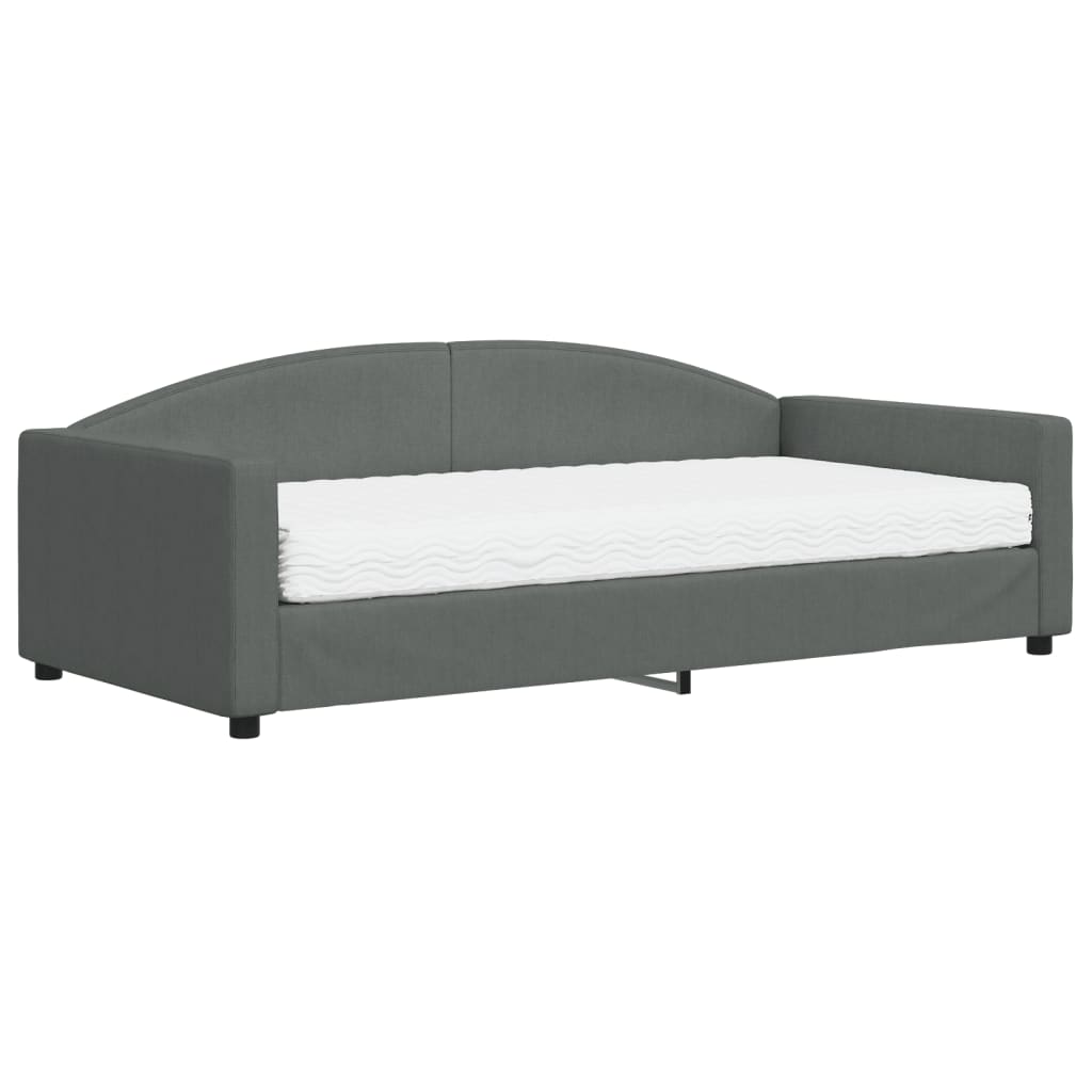vidaXL Sofa z materacem do spania, ciemnoszara, 100x200 cm, tkanina