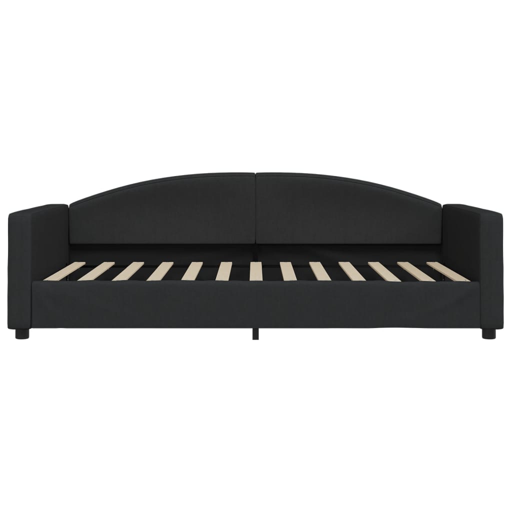 vidaXL Sofa z materacem do spania, czarna, 100x200 cm, tkanina