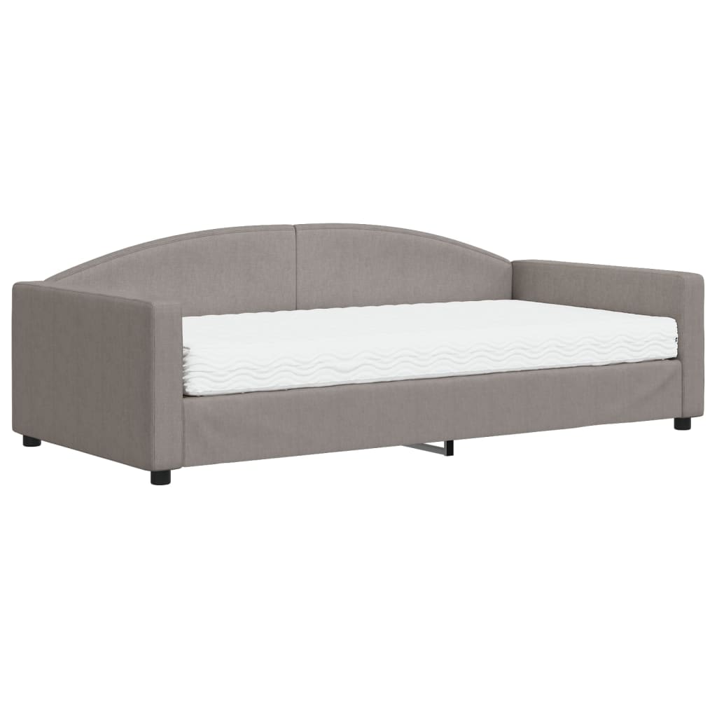 vidaXL Sofa z materacem do spania, kolor taupe, 100x200 cm, tkanina