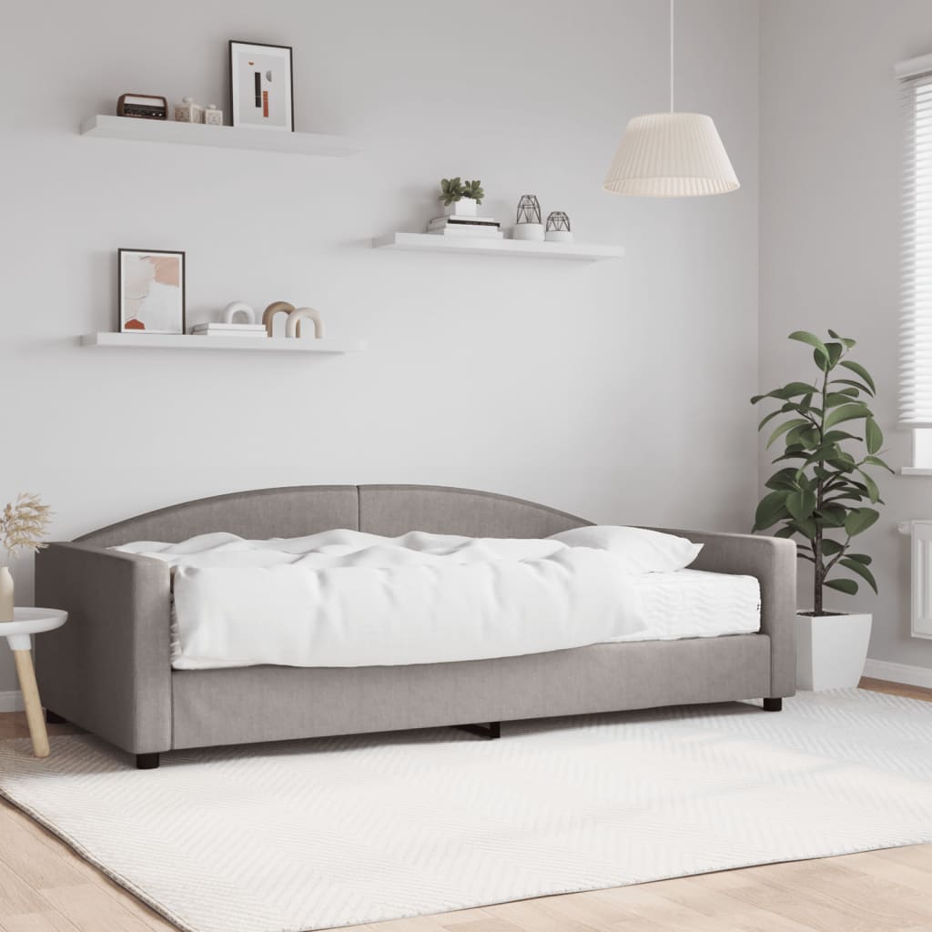 vidaXL Sofa z materacem do spania, kolor taupe, 100x200 cm, tkanina