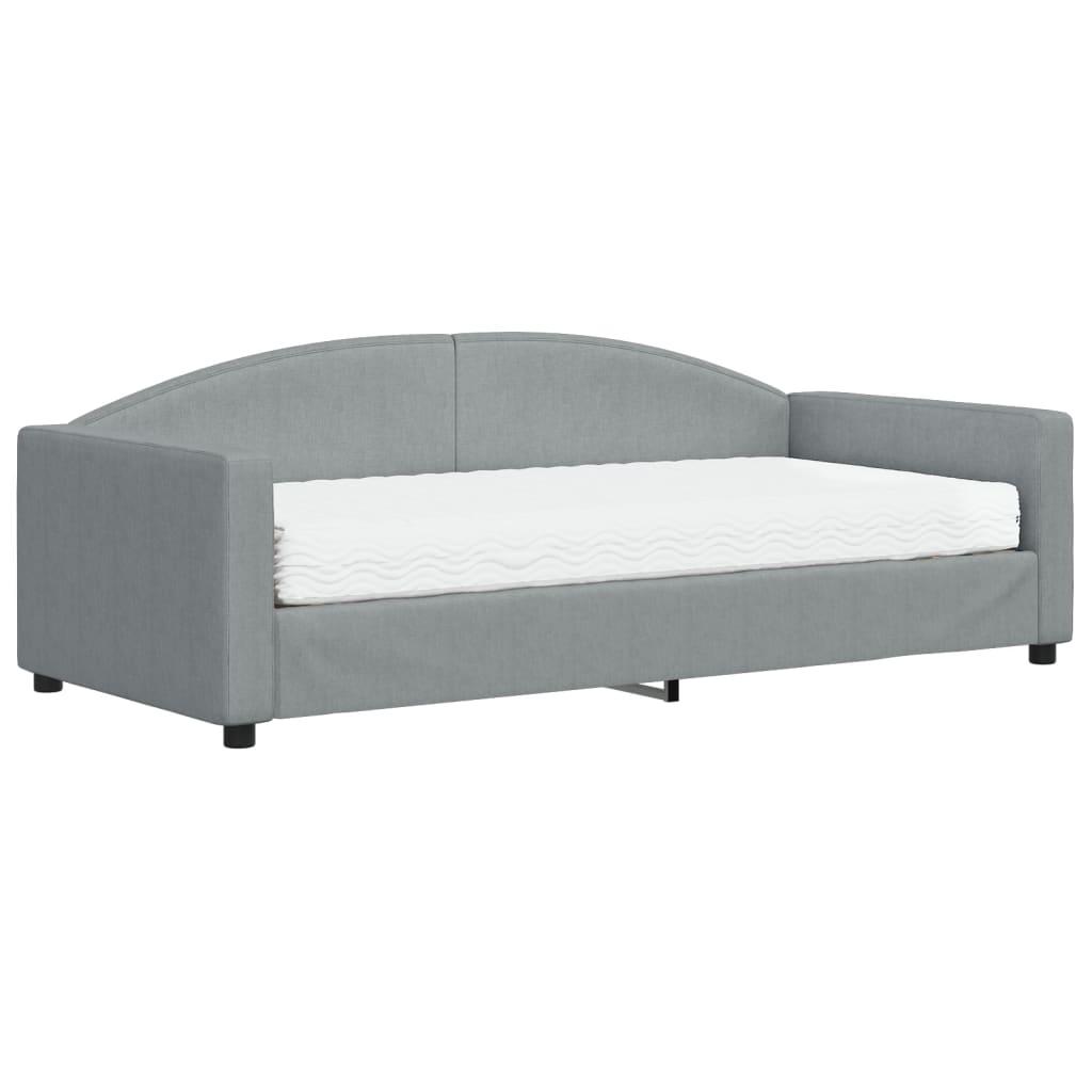 vidaXL Sofa z materacem, jasnoszara, 90x190 cm, tkanina