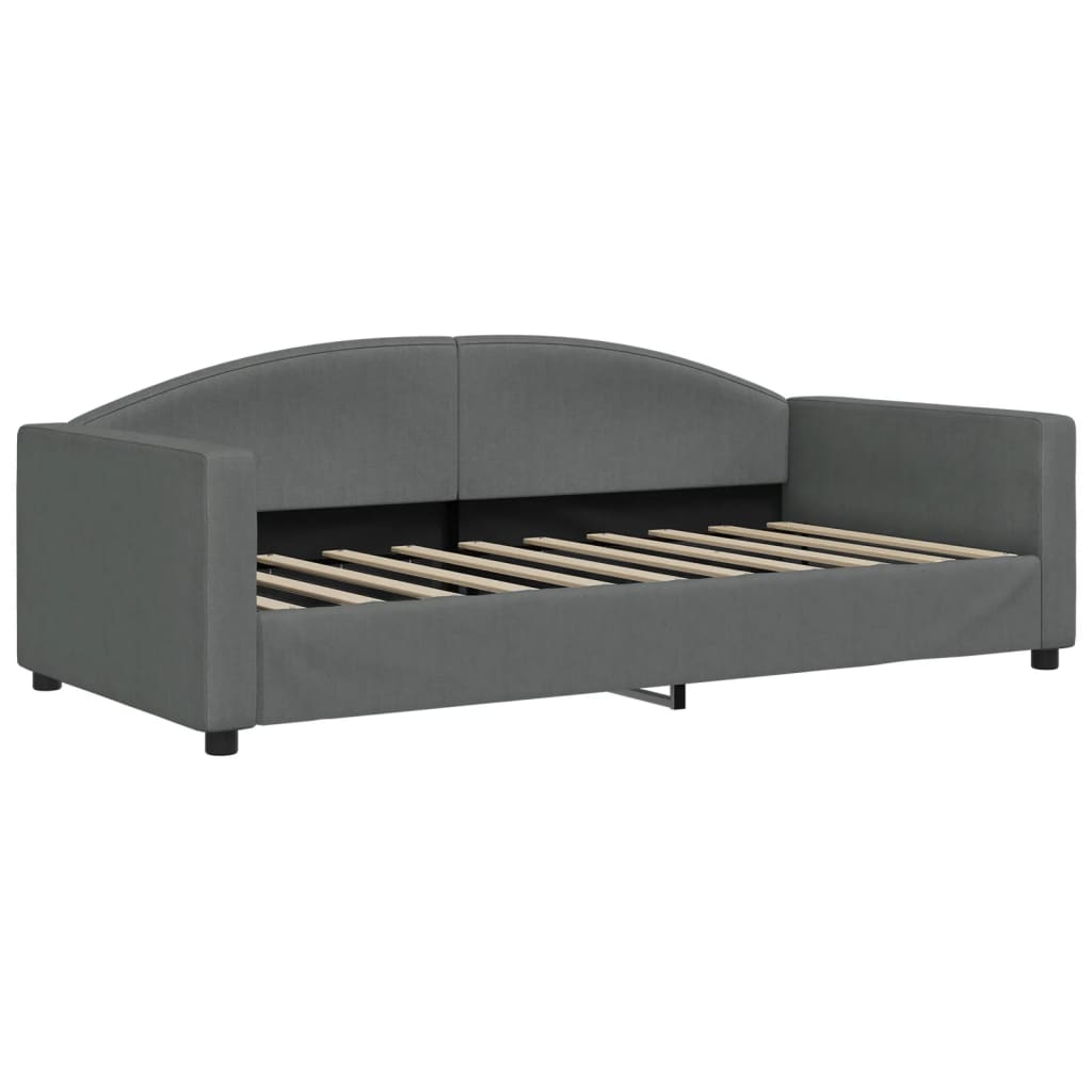 vidaXL Sofa z materacem, ciemnoszara, 90x190 cm, tkanina