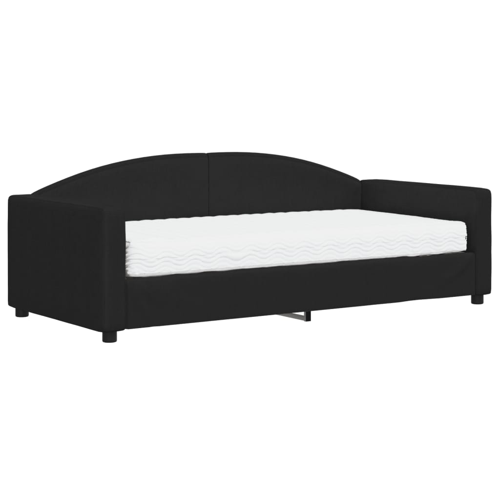 vidaXL Sofa z materacem, czarna, 90x190 cm, tkanina