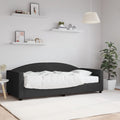 vidaXL Sofa z materacem, czarna, 90x190 cm, tkanina