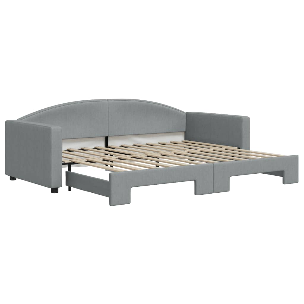 vidaXL Sofa rozsuwana, jasnoszara, 90x200 cm, tkanina