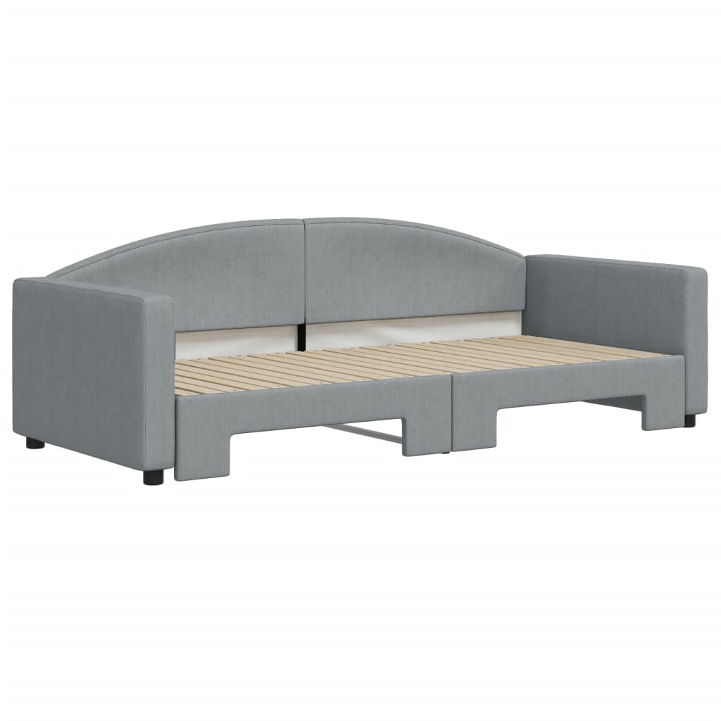 vidaXL Sofa rozsuwana, jasnoszara, 90x200 cm, tkanina