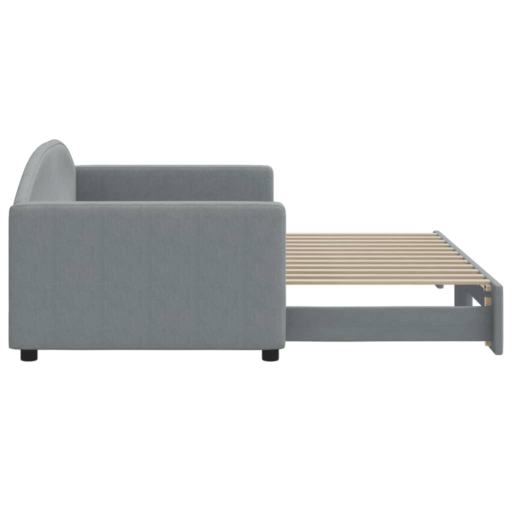 vidaXL Sofa rozsuwana, jasnoszara, 90x200 cm, tkanina