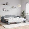 vidaXL Sofa rozsuwana, jasnoszara, 90x200 cm, tkanina