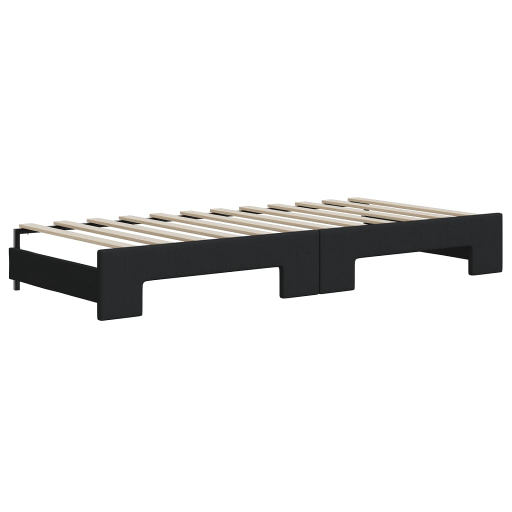 vidaXL Sofa rozsuwana, czarna, 90x200 cm, tkanina