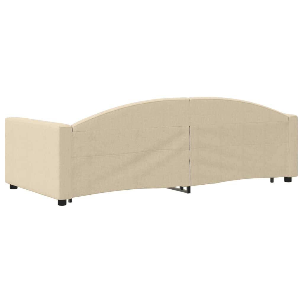 vidaXL Sofa rozsuwana, kremowa, 90x200 cm, tkanina