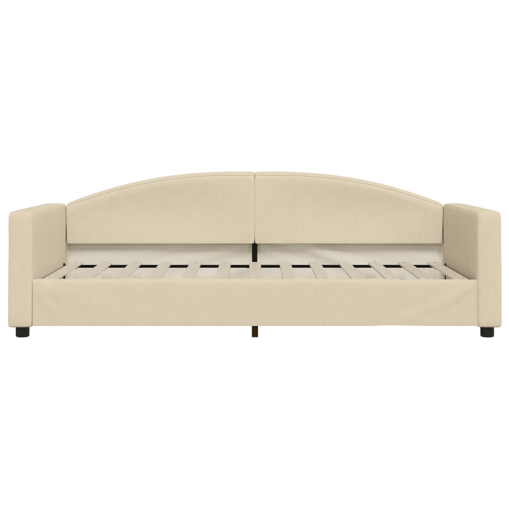 vidaXL Sofa rozsuwana, kremowa, 90x200 cm, tkanina