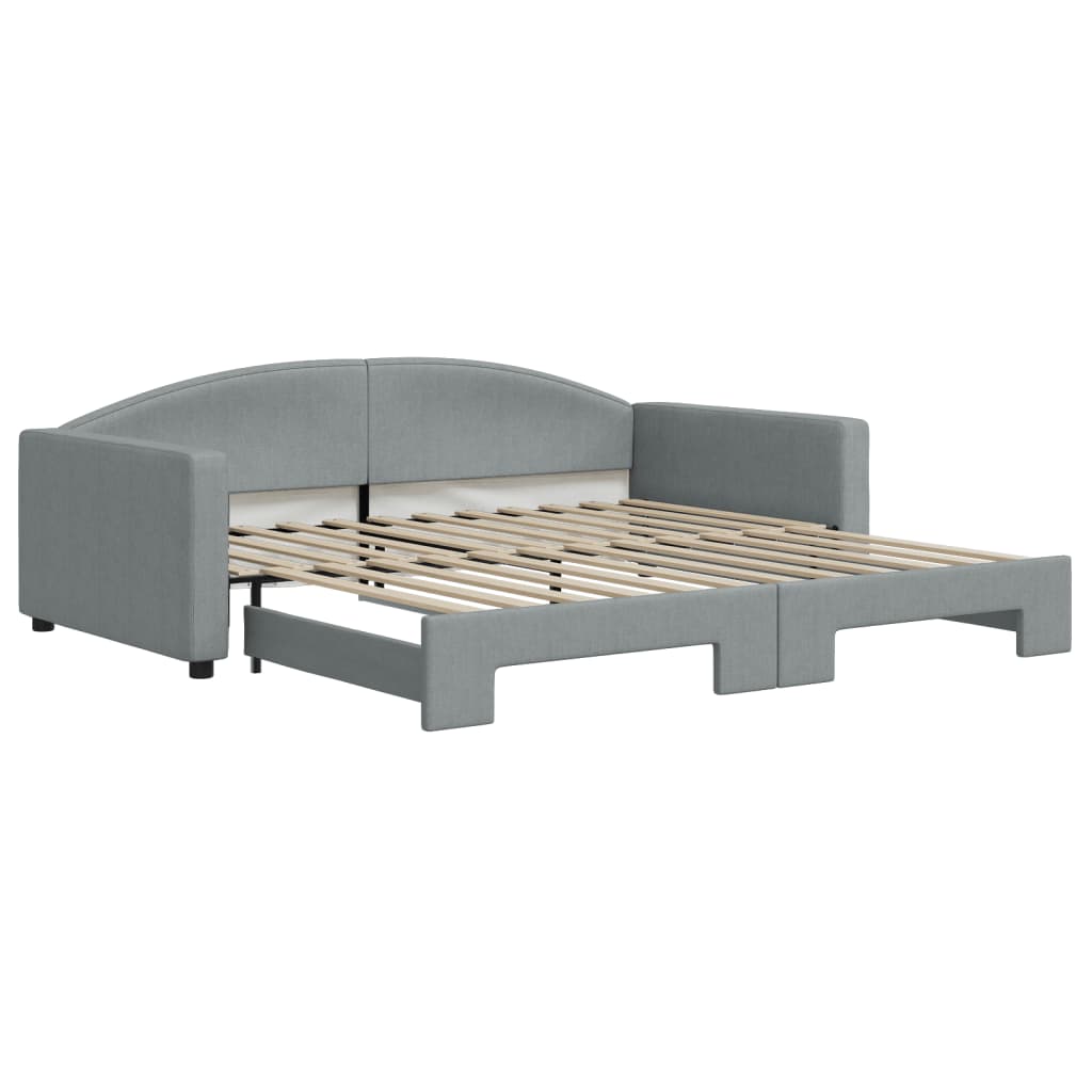 vidaXL Sofa rozsuwana, jasnoszara, 100x200 cm, tkanina