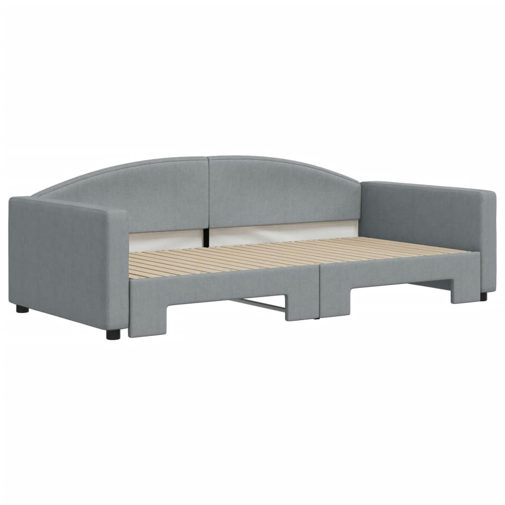 vidaXL Sofa rozsuwana, jasnoszara, 100x200 cm, tkanina