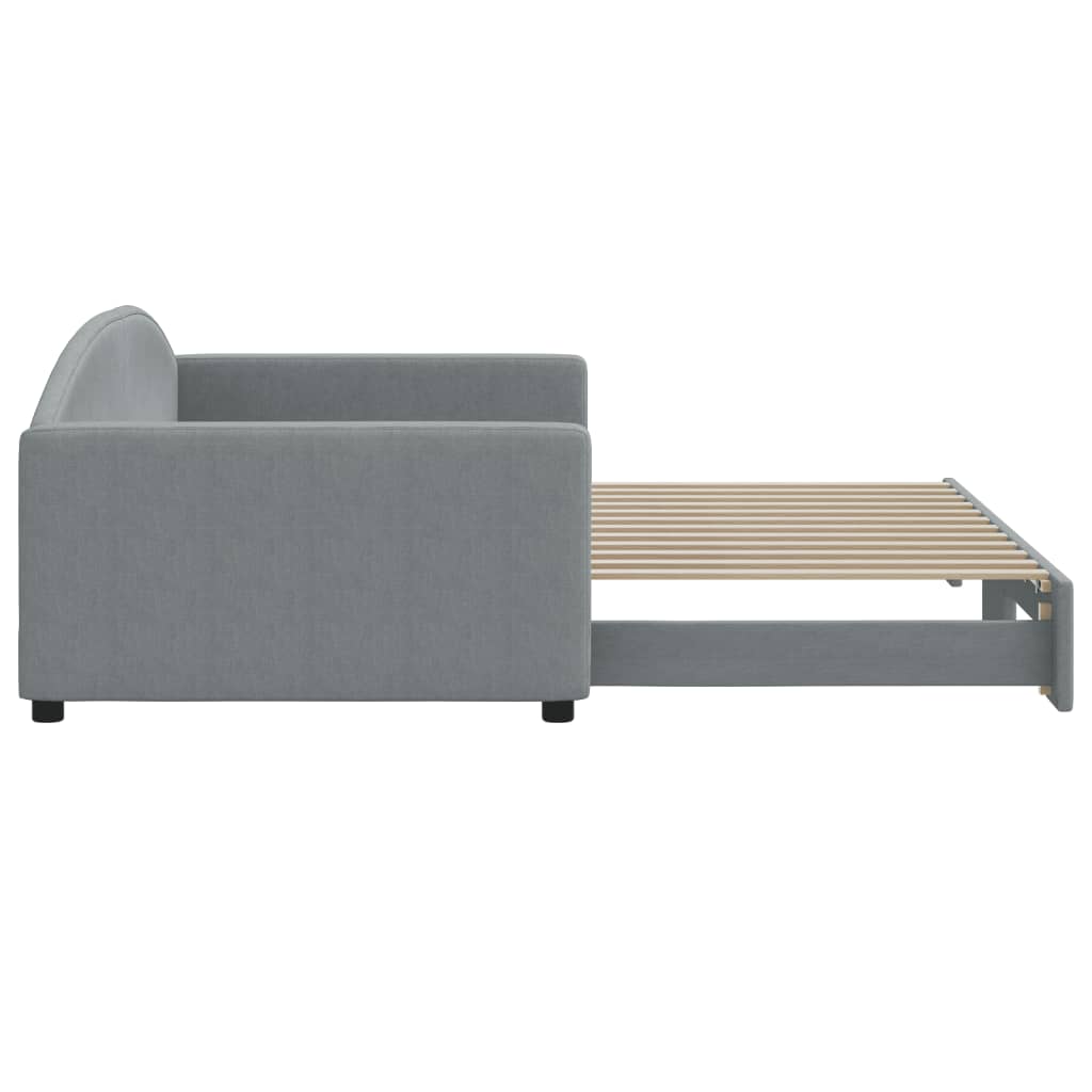vidaXL Sofa rozsuwana, jasnoszara, 100x200 cm, tkanina