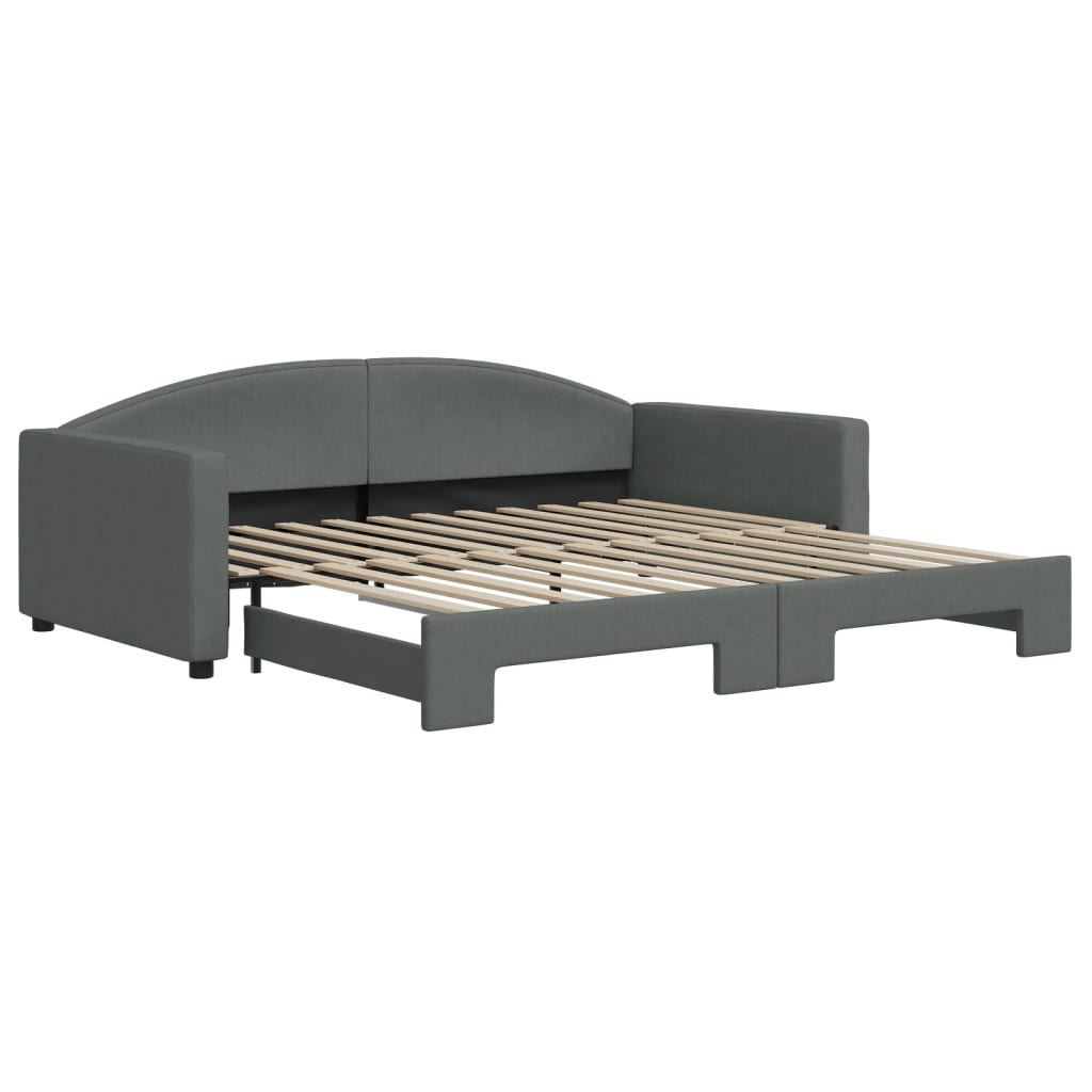 vidaXL Sofa rozsuwana, ciemnoszara, 100x200 cm, tkanina