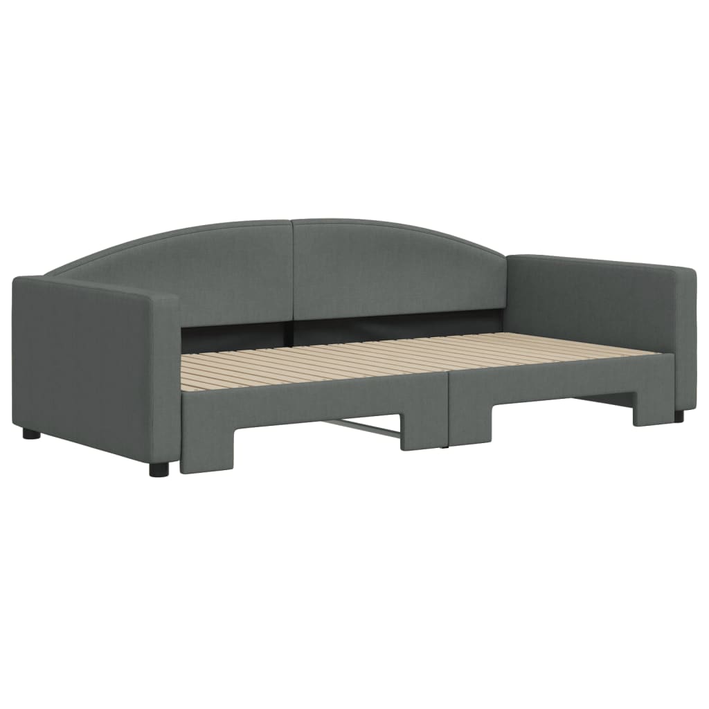 vidaXL Sofa rozsuwana, ciemnoszara, 100x200 cm, tkanina