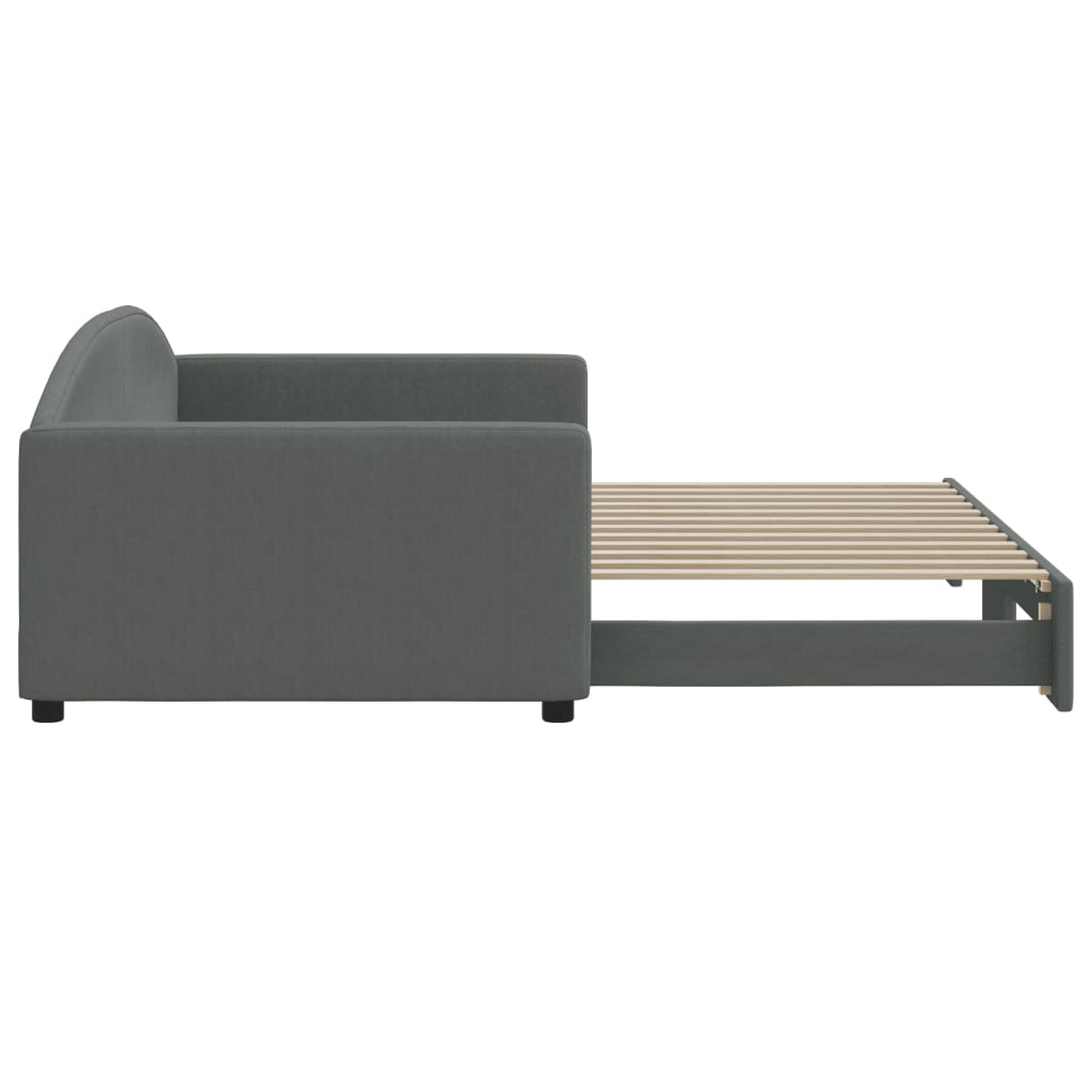 vidaXL Sofa rozsuwana, ciemnoszara, 100x200 cm, tkanina