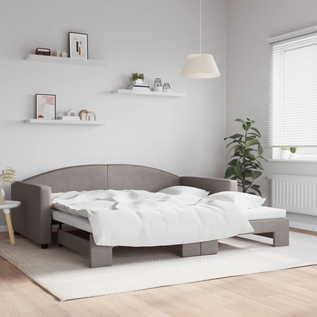 vidaXL Sofa rozsuwana, kolor taupe, 100x200 cm, tkanina