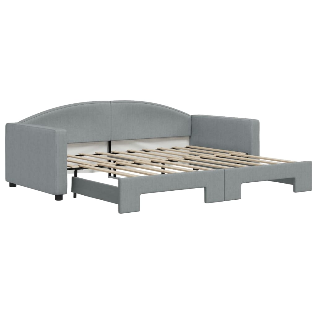 vidaXL Sofa rozsuwana, jasnoszara, 90x190 cm, tkanina