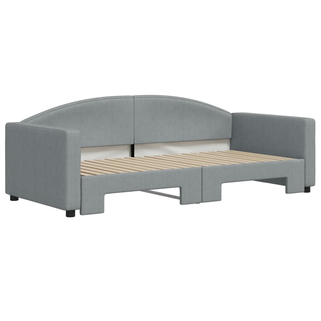 vidaXL Sofa rozsuwana, jasnoszara, 90x190 cm, tkanina