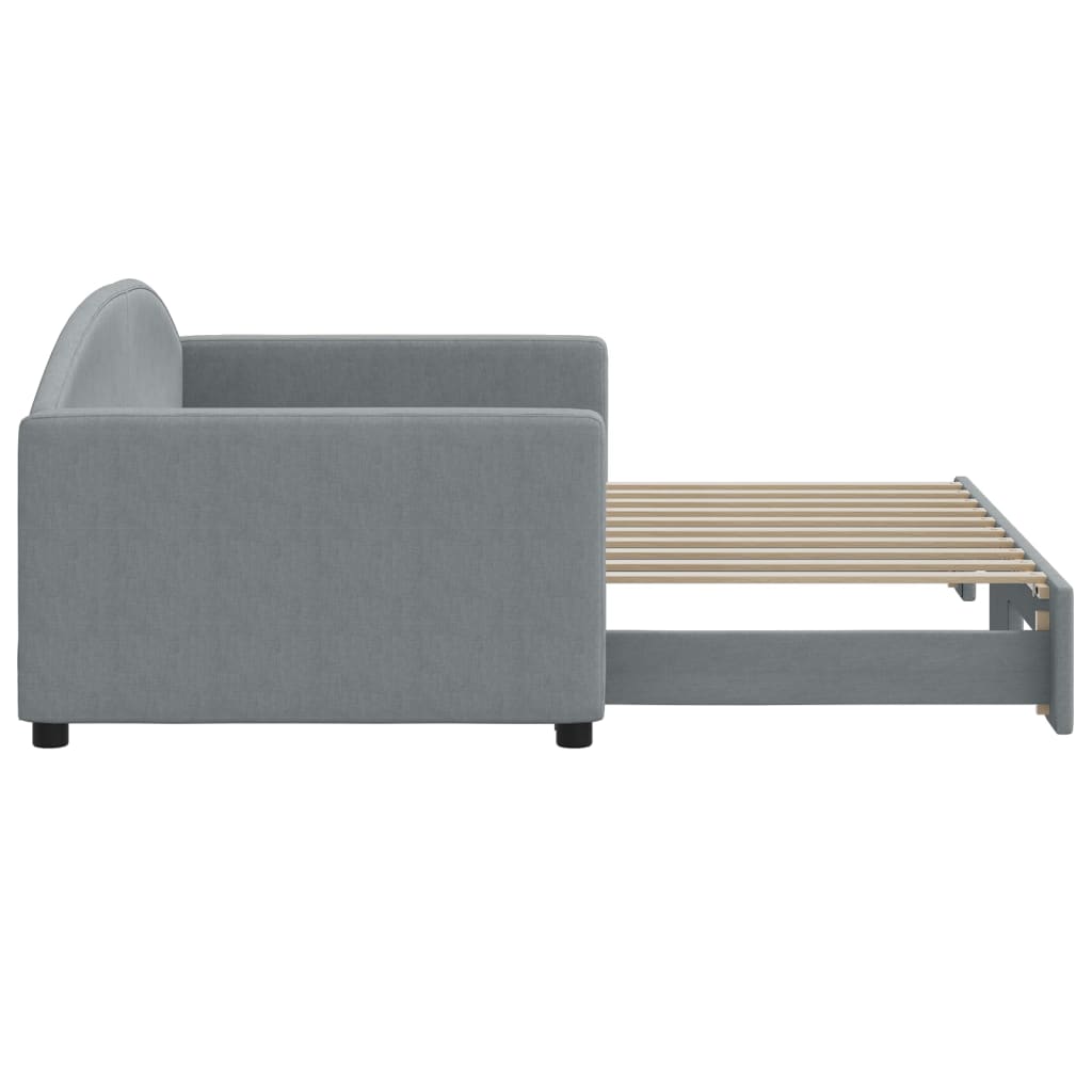 vidaXL Sofa rozsuwana, jasnoszara, 90x190 cm, tkanina