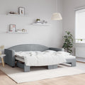 vidaXL Sofa rozsuwana, jasnoszara, 90x190 cm, tkanina