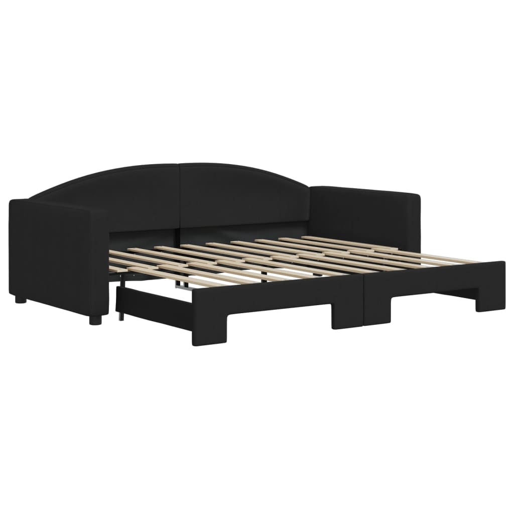 vidaXL Sofa rozsuwana, czarna, 90x190 cm, tkanina