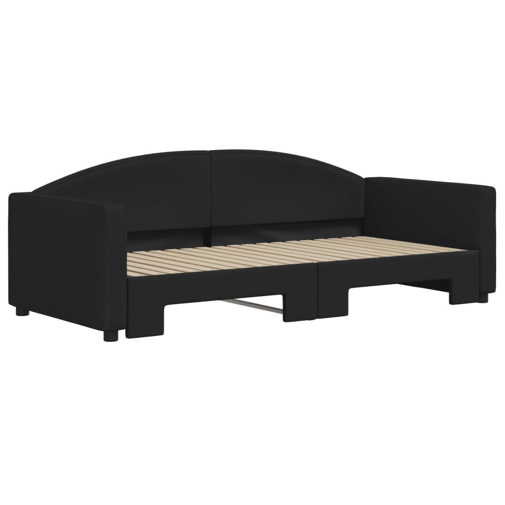 vidaXL Sofa rozsuwana, czarna, 90x190 cm, tkanina