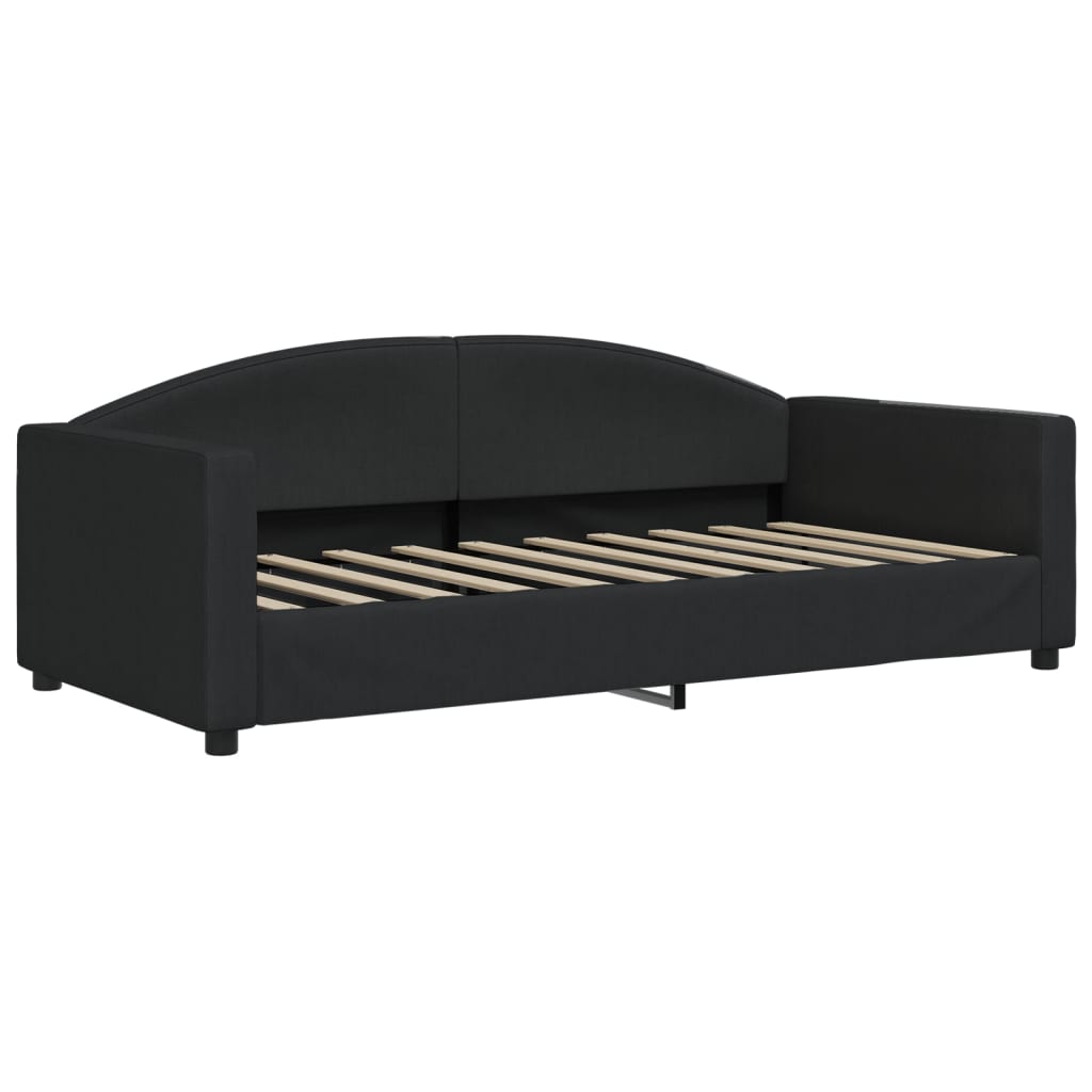 vidaXL Sofa rozsuwana, czarna, 90x190 cm, tkanina