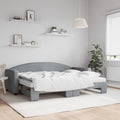 vidaXL Sofa rozsuwana z materacami, jasnoszara, 80x200 cm, tkanina