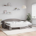 vidaXL Sofa rozsuwana z materacami, kolor taupe, 80x200 cm, tkanina