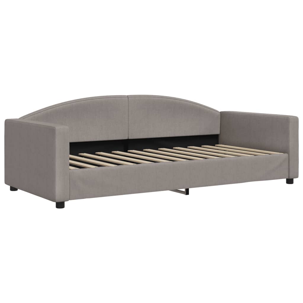vidaXL Sofa rozsuwana z materacami, kolor taupe, 90x200 cm, tkanina