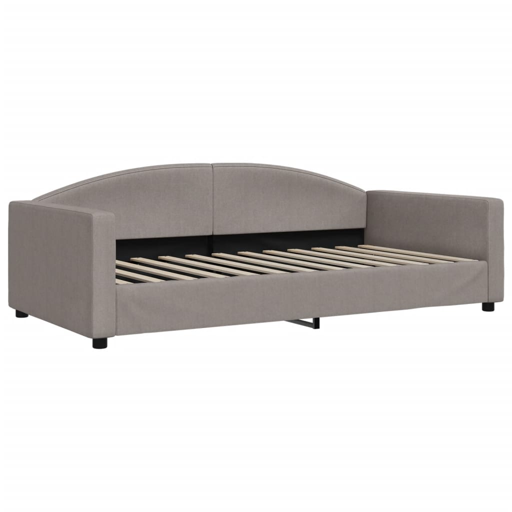 vidaXL Sofa rozsuwana z materacami, kolor taupe, 100x200 cm, tkanina