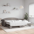 vidaXL Sofa rozsuwana z materacami, kolor taupe, 100x200 cm, tkanina