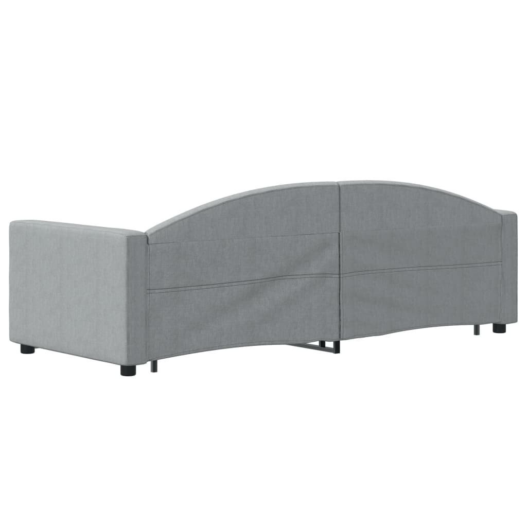 vidaXL Sofa rozsuwana z szufladami, jasnoszara, 80x200 cm, tkanina