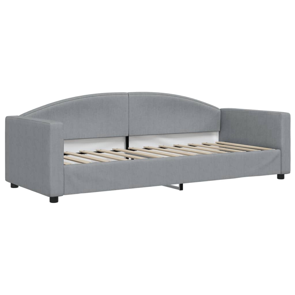 vidaXL Sofa rozsuwana z szufladami, jasnoszara, 80x200 cm, tkanina