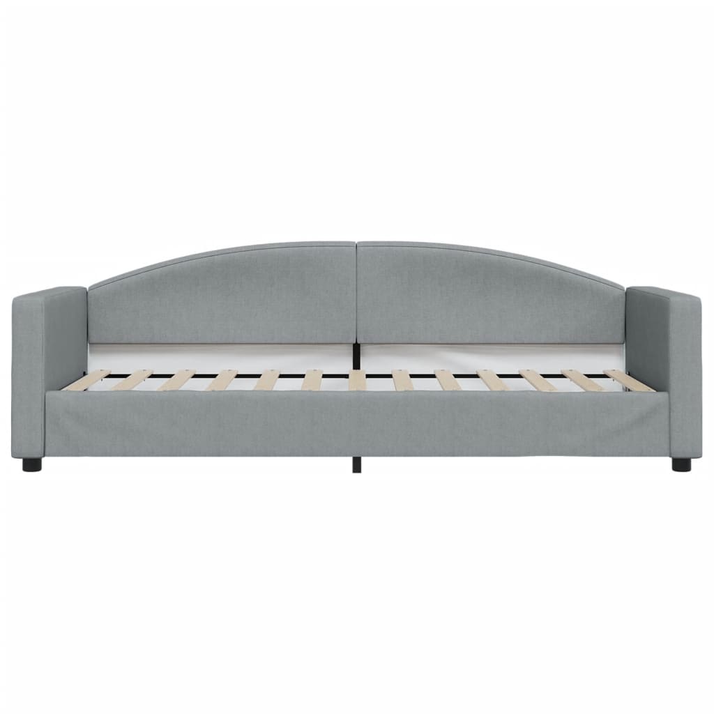 vidaXL Sofa rozsuwana z szufladami, jasnoszara, 80x200 cm, tkanina