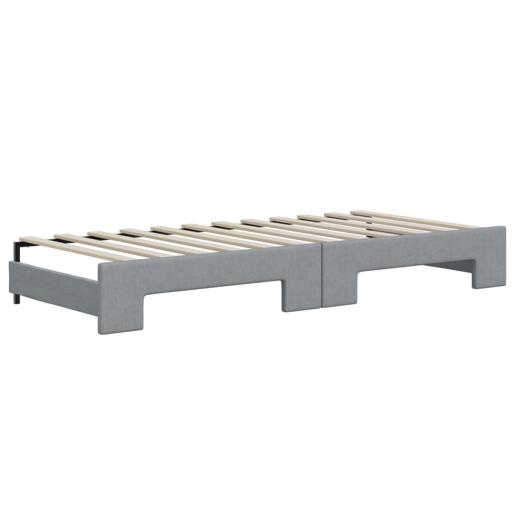 vidaXL Sofa rozsuwana z szufladami, jasnoszara, 80x200 cm, tkanina