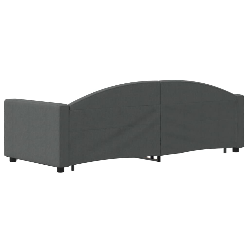 vidaXL Sofa rozsuwana z szufladami, ciemnoszara, 80x200 cm, tkanina