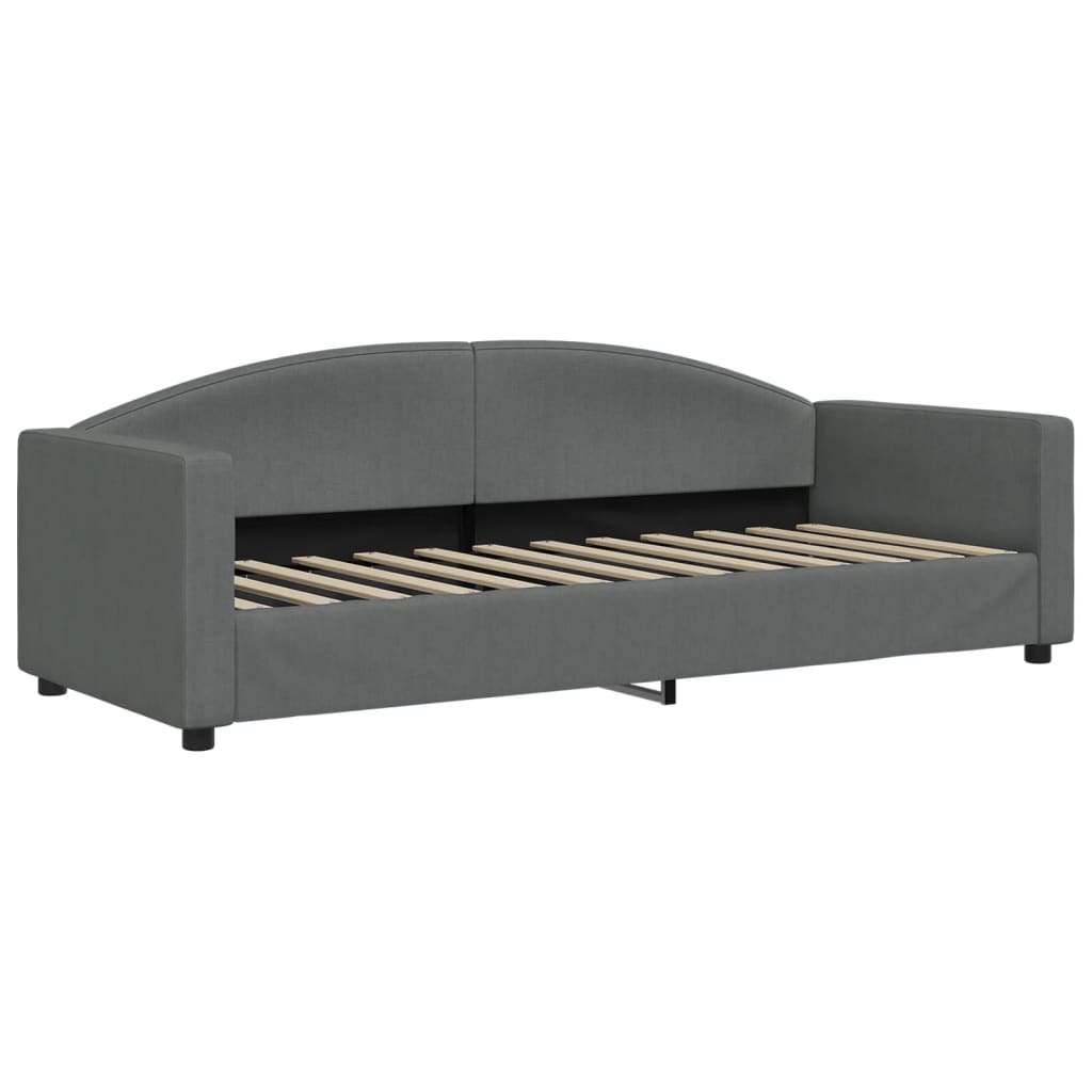 vidaXL Sofa rozsuwana z szufladami, ciemnoszara, 80x200 cm, tkanina
