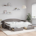 vidaXL Sofa rozsuwana z szufladami, taupe, 80x200 cm, tkanina