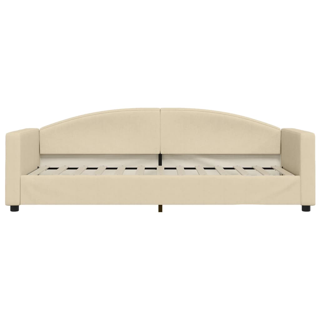 vidaXL Sofa rozsuwana z szufladami, kremowa, 80x200 cm, tkanina