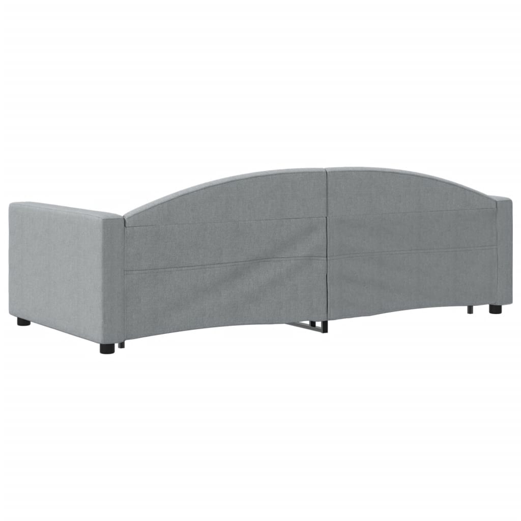 vidaXL Sofa rozsuwana z szufladami, jasnoszara, 90x200 cm, tkanina